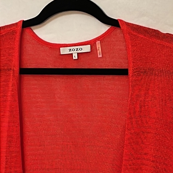 ZOZO Womens Red Designer Sweater Cardigan Wrap Size Large - Picture 2 of 5